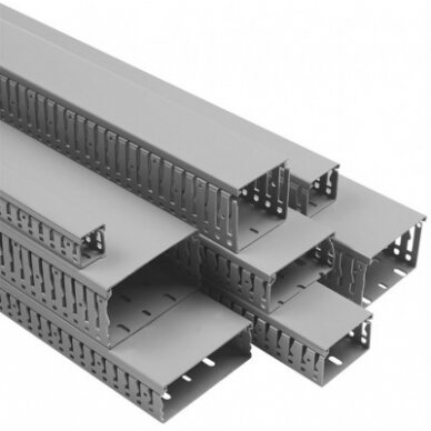 Kanalas perforuotas 25x25x2000 mm, pilkas, Elekttrocanali