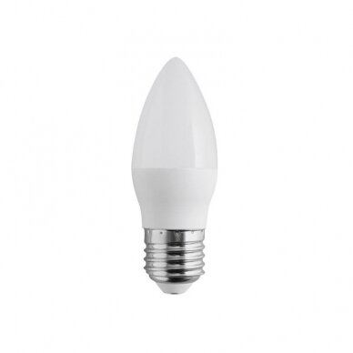 LED lemputė (šiltos-baltos šviesos), žvakutė, E27, 6W, 3000K, 470 liumenų, GTV