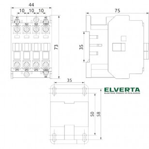 Pramoninis magnetinis paleidiklis (kontaktorius) FC1 16A ritė AC230V 1NO, Promfactor