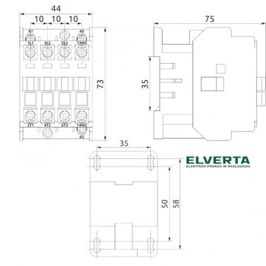 Pramoninis magnetinis paleidiklis (kontaktorius) FC1 16A ritė AC230V 1NO, Promfactor 1