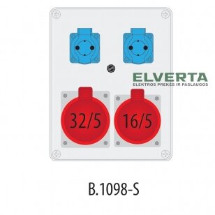 Skydelis su kištukiniais lizdais R-BOX, B.1098-S,  IP44, Pawbol