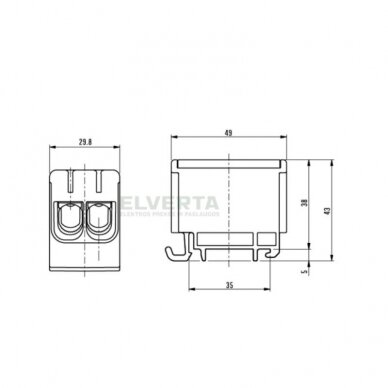 Sujungimo gnybtas 1x2.5-50mm2, geltonas/žalias, KE66.3 Linkwell 2