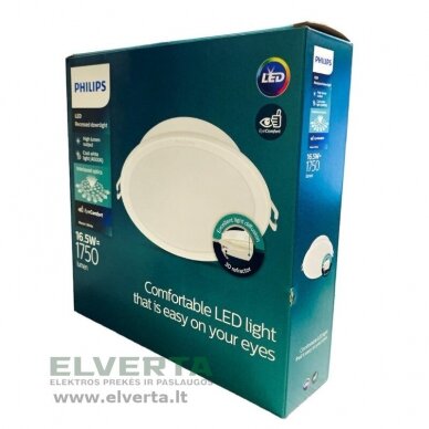 Šviestuvas LED 16.5W, IP20, įleidžiamas, apvalus, baltas, matinis, 1750lm, 4000K, Meson, Philips 1